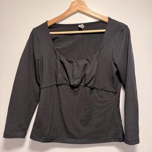 Athleta Black Long Sleeve Salutation Top medium